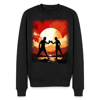 Boxen - Männer Premium Bio Pullover - Schwarz - Vorne - Nico (187cm)