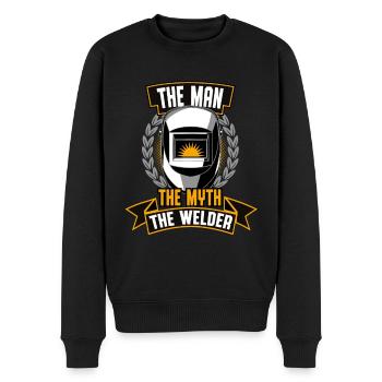 Der Mann Der Mythos Der Schweißer Stahlarbeiter - Männer Premium Bio Pullover - Schwarz - Vorne - Nico (187cm)