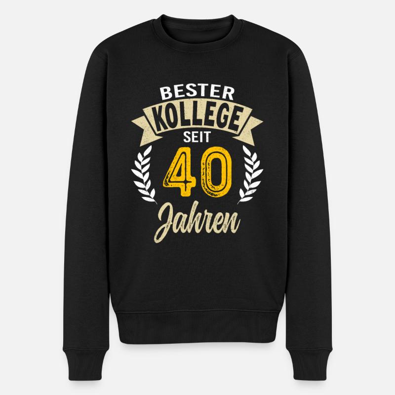 40 Jähriges Dienstjubiläum Firmenjubiläum Geschenk - Männer Premium Bio Pullover - Schwarz