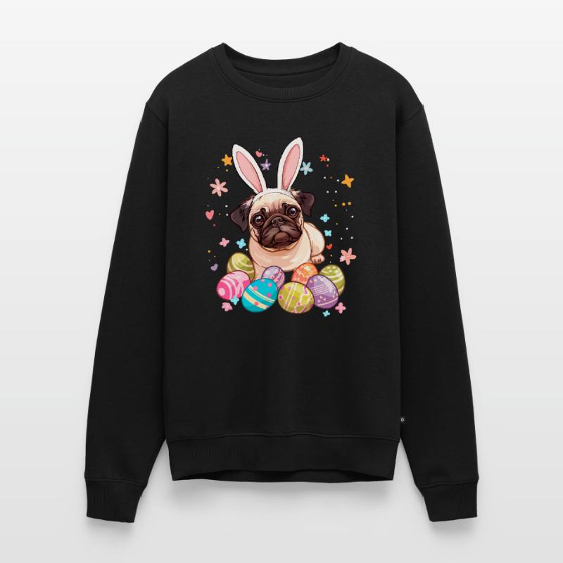 Pug easter eggs Hunting easter day Men's Premium Organic Jumper