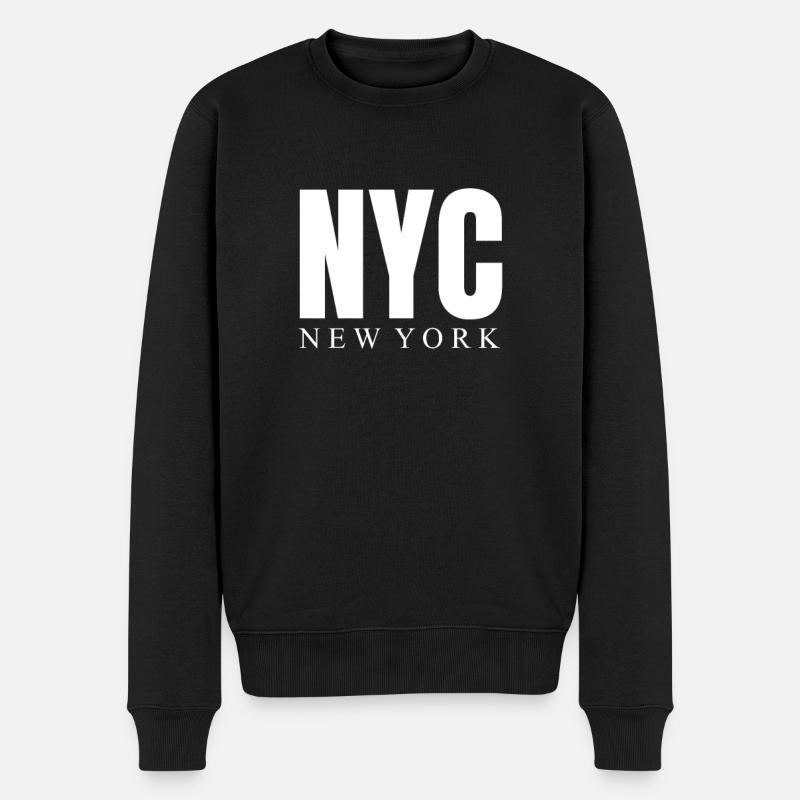 New York - Männer Premium Bio Pullover - Schwarz