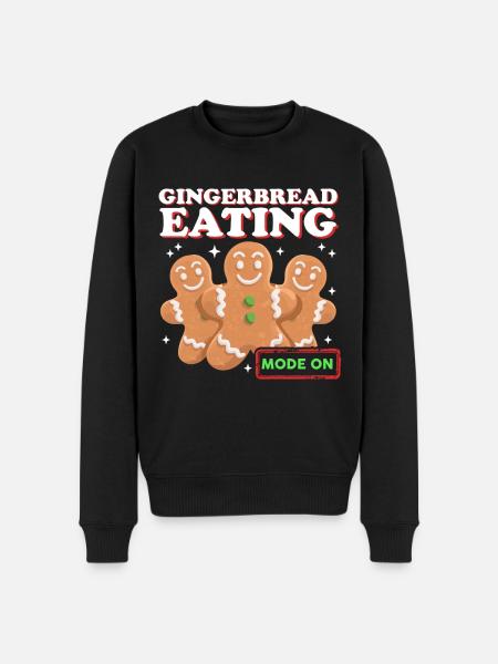 Lebkuchenmänner Lebkuchen Lebkuchenmann Geschenk - Männer Premium Bio Pullover - Schwarz