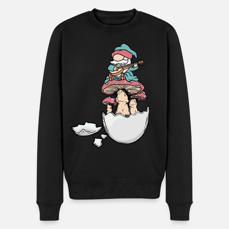 Eggshell Dwarf Gnome Gnome Fantasy Egg Mushrooms - Men's Premium Organic Jumper - black