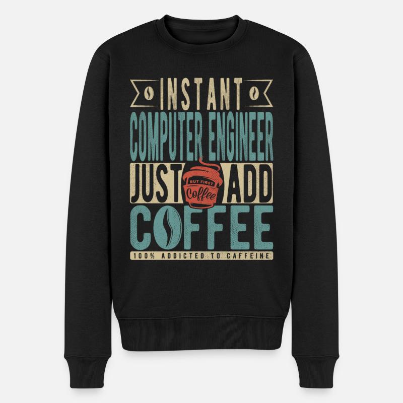 Ingénieur informatique instantané Il suffit d’ajouter du café - Pull Premium bio Homme - noir