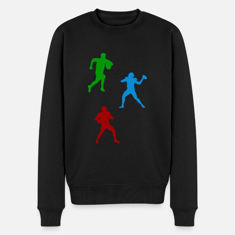 Silhouette de joueur de rugby - Pull Premium bio Homme - noir