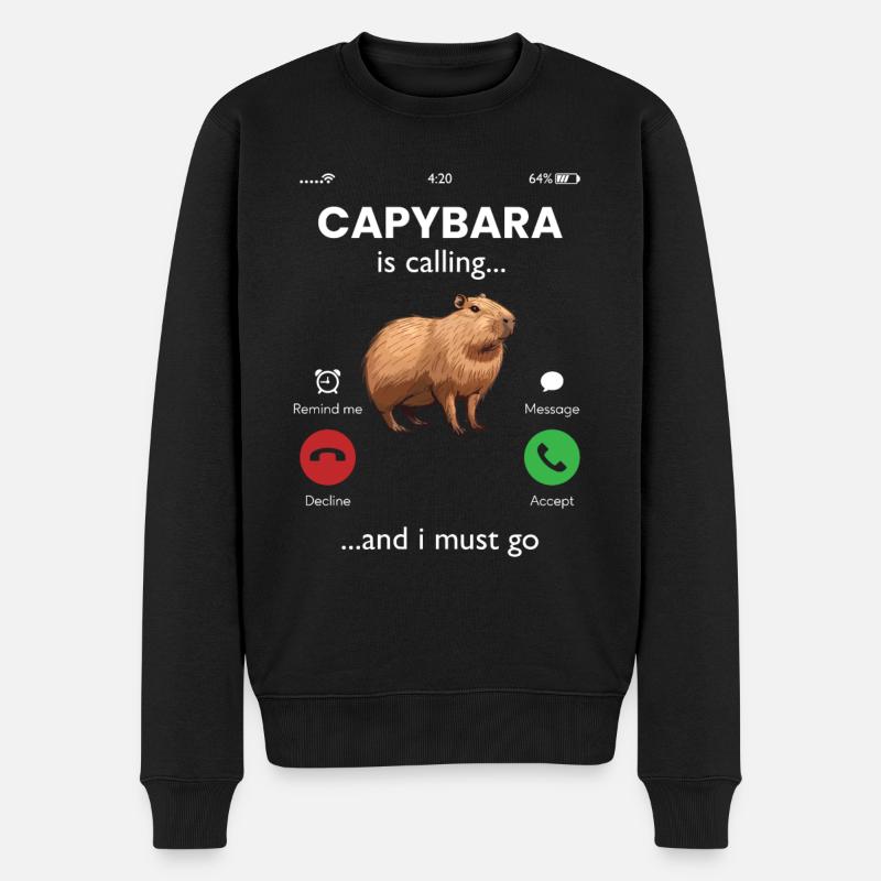 Capybara appelle - Pull Premium bio Homme - noir