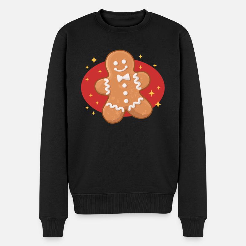 Lebkuchenmann Lebkuchen Lebkuchenmänner Geschenk - Männer Premium Bio Pullover - Schwarz