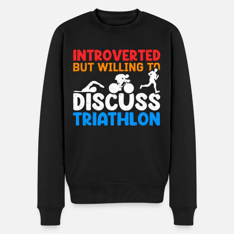 Triathlon Triathleten Triathlet Athleten Geschenk - Männer Premium Bio Pullover - Schwarz