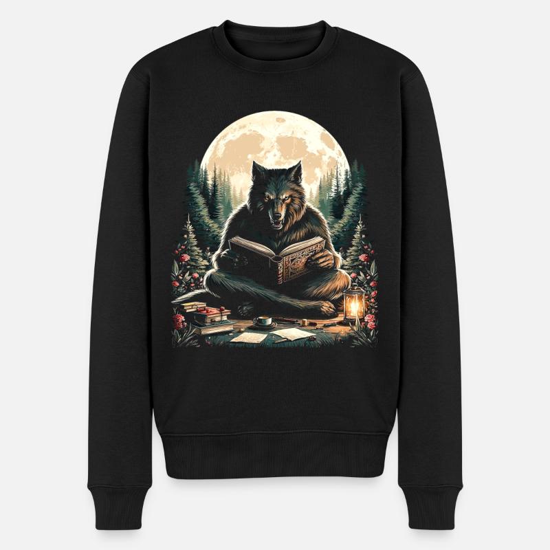 Conteur loup-garou - Pull Premium bio Homme - noir