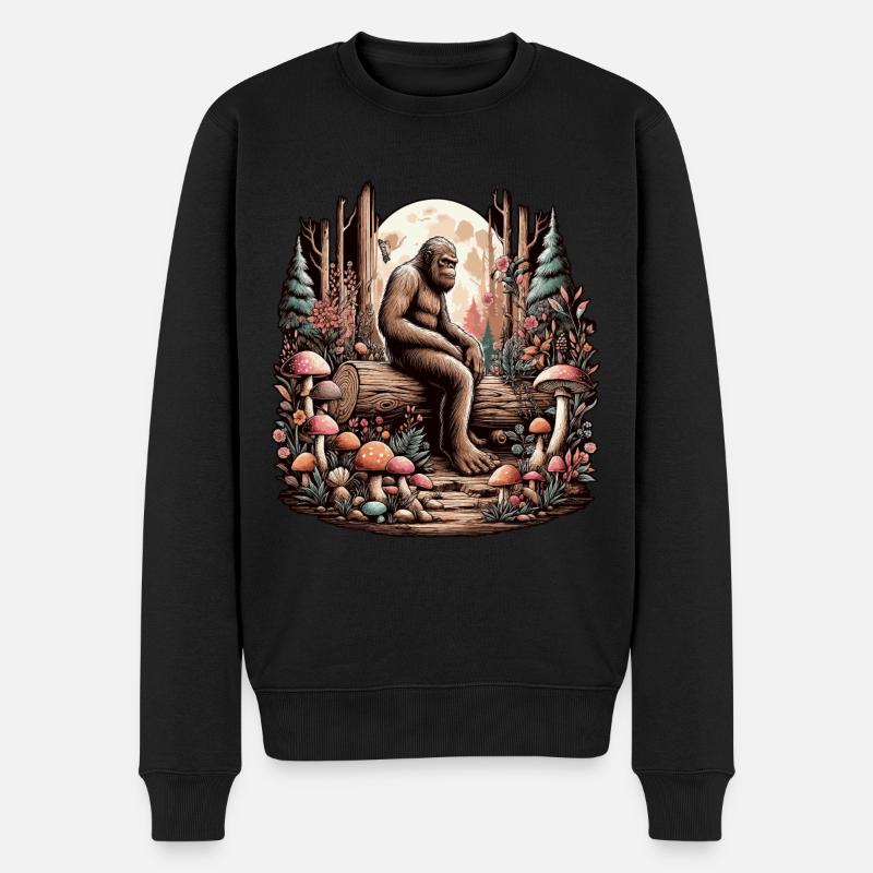 Bigfoot Introvertiert - Männer Premium Bio Pullover - Schwarz