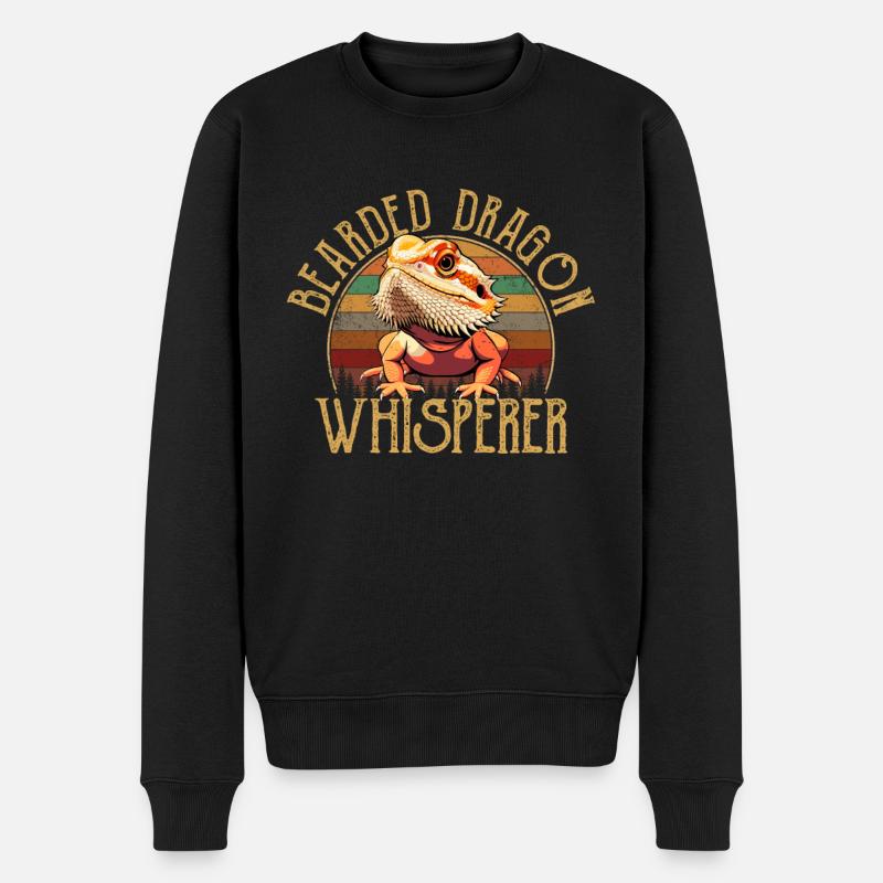 bearded dragon whisperer, reptile bearded - Männer Premium Bio Pullover - Schwarz