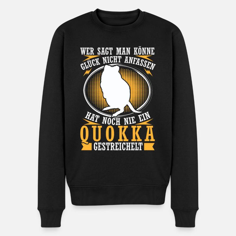 Quokka streicheln Beuteltier Quokka - Männer Premium Bio Pullover - Schwarz