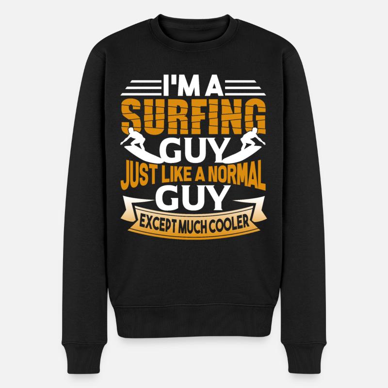 Surfing Surfing Guy Is Cooler - Men's Premium Organic Jumper - black