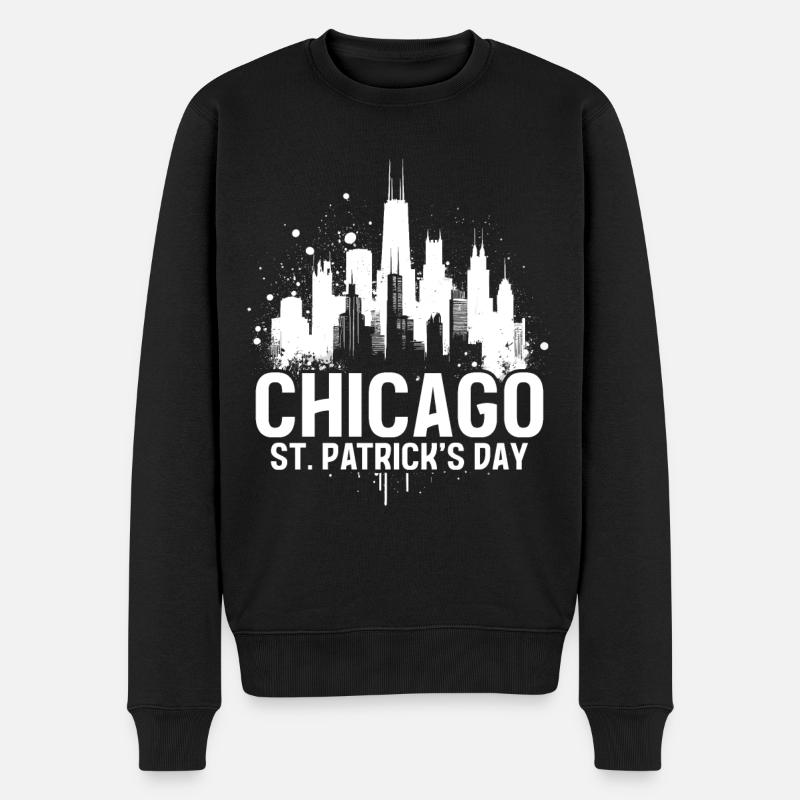 Chicago St. Patrick's Day - Männer Premium Bio Pullover - Schwarz