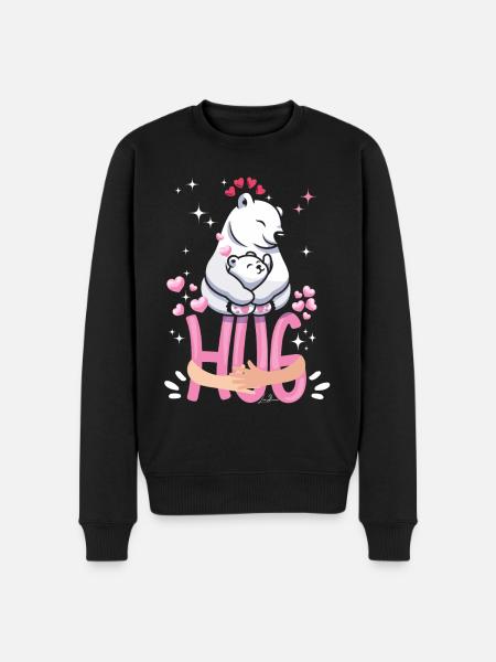 Funny - Cuddle Funny Bear - Men's Premium Organic Jumper - black