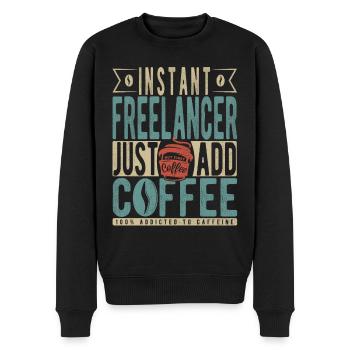 Instant Freelancer Just Add Coffee - Men's Premium Organic Jumper - black - Front - Nico (187cm)