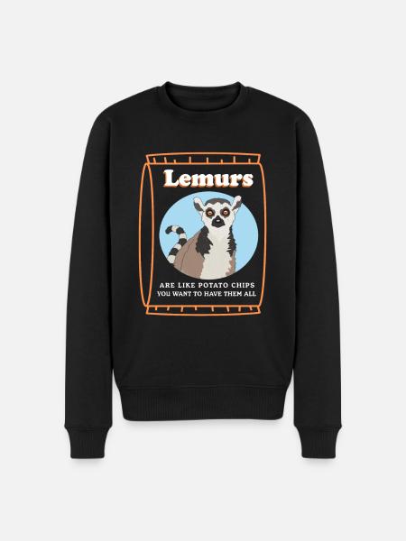 Lémuriens Ringtail lémur cadeau - Pull Premium bio Homme - noir