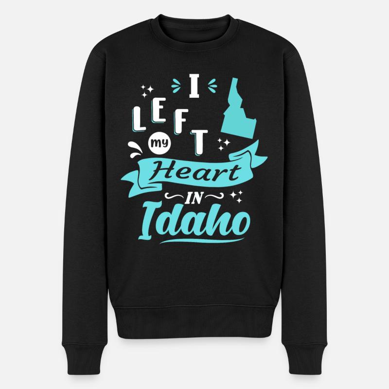 Idaho Souvenir Liebe - Männer Premium Bio Pullover - Schwarz