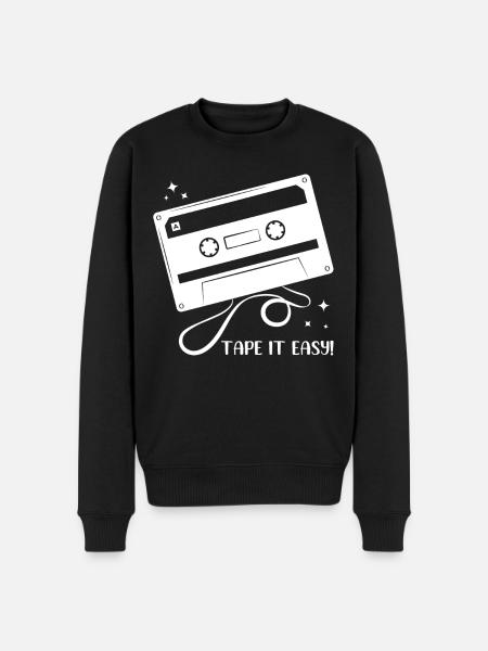 Tape It Easy Cassette Pun - Men's Premium Organic Jumper - black