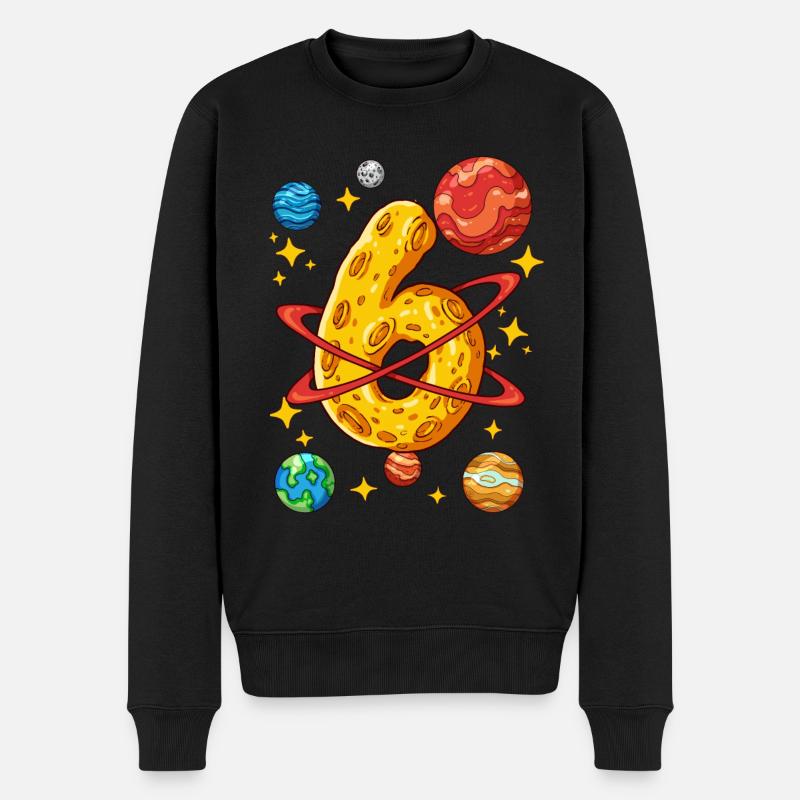 6 Geburtstag Weltall Weltraum Astronaut 6 Jahre - Männer Premium Bio Pullover - Schwarz