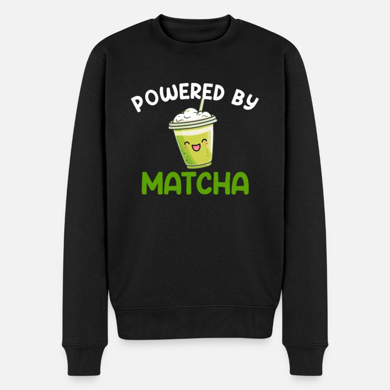 powered by matcha, matcha - Männer Premium Bio Pullover - Schwarz