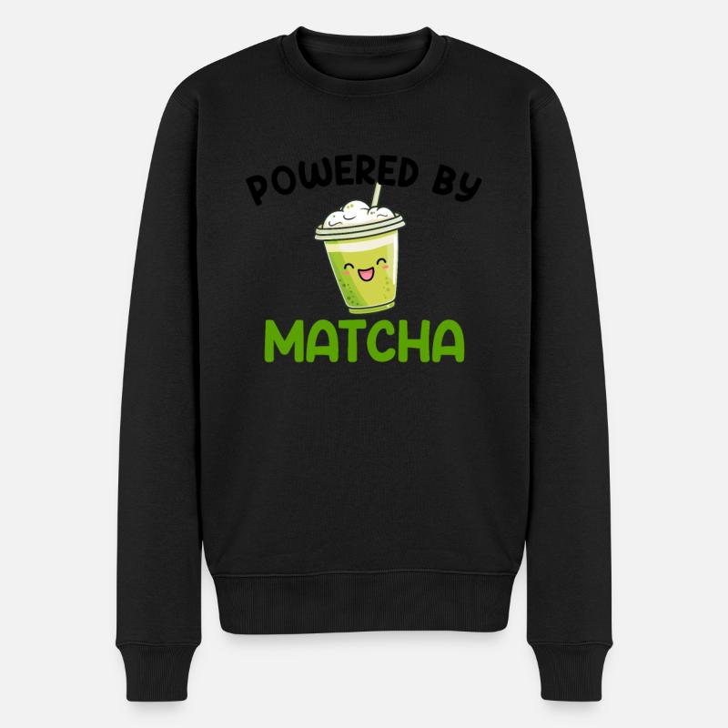 powered by matcha, matcha - Männer Premium Bio Pullover - Schwarz
