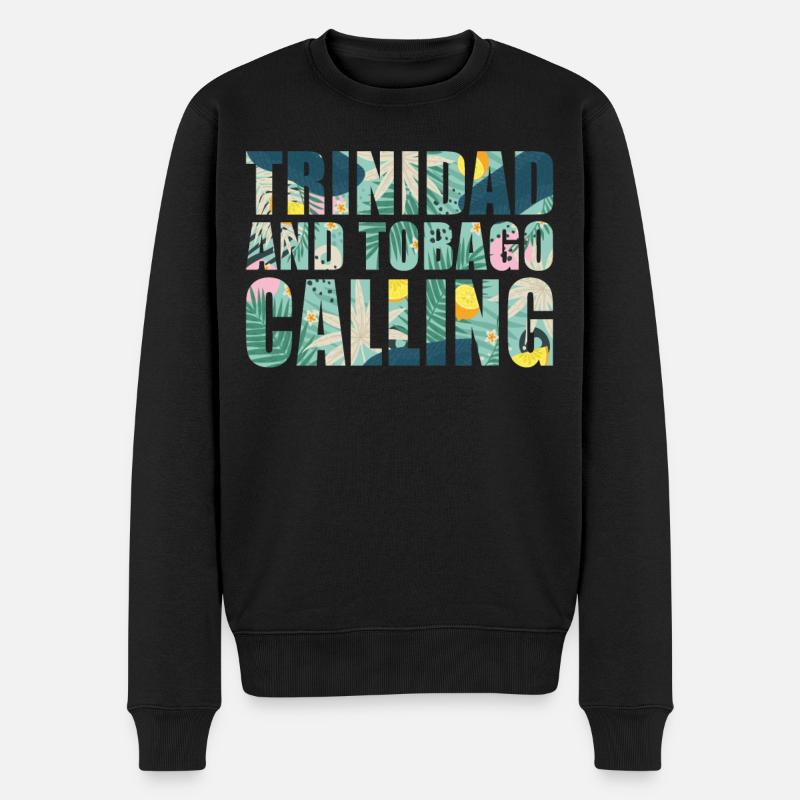 Vacances souvenir à Trinité-et-Tobago - Pull Premium bio Homme - noir