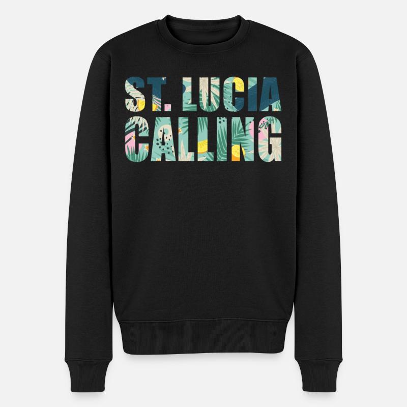 Vacances souvenir à Sainte-Lucie - Pull Premium bio Homme - noir