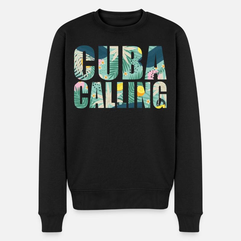 Cuba Souvenir Vacances Cuba Calling - Pull Premium bio Homme - noir