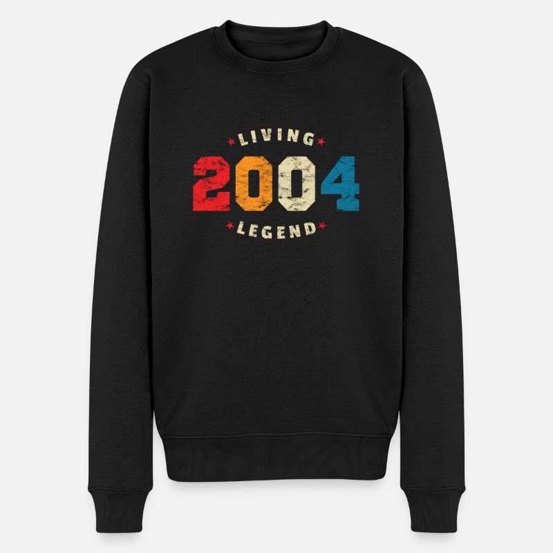 2004 Geburtstag Retro Living Legend - Männer Premium Bio Pullover - Schwarz