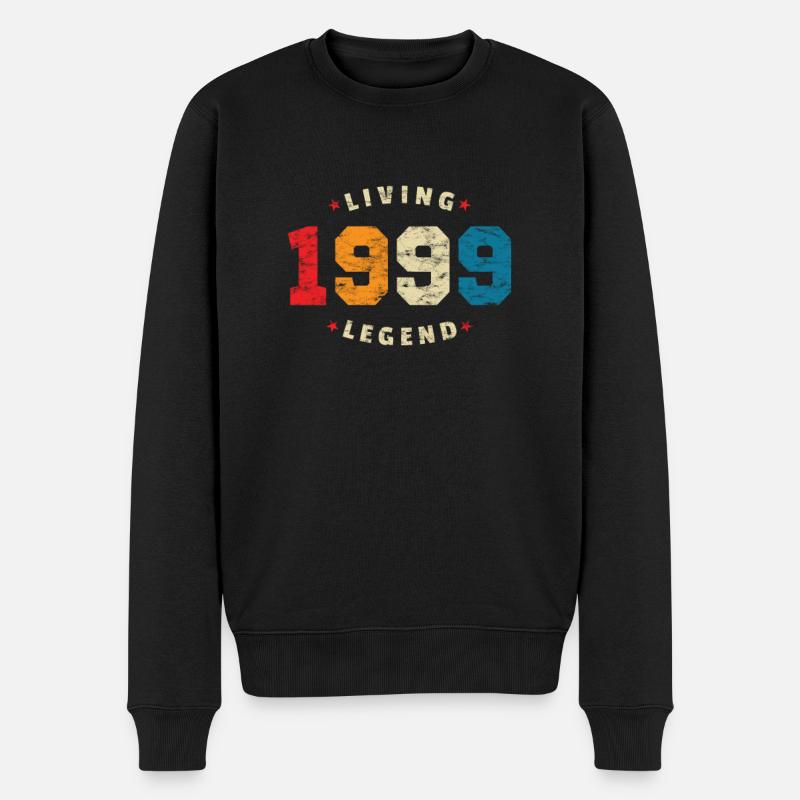 1999 Geburtstag Retro Living Legend - Männer Premium Bio Pullover - Schwarz
