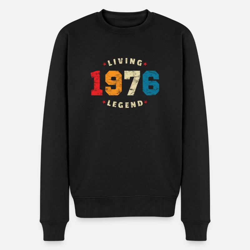 1976 Geburtstag Retro Living Legend - Männer Premium Bio Pullover - Schwarz