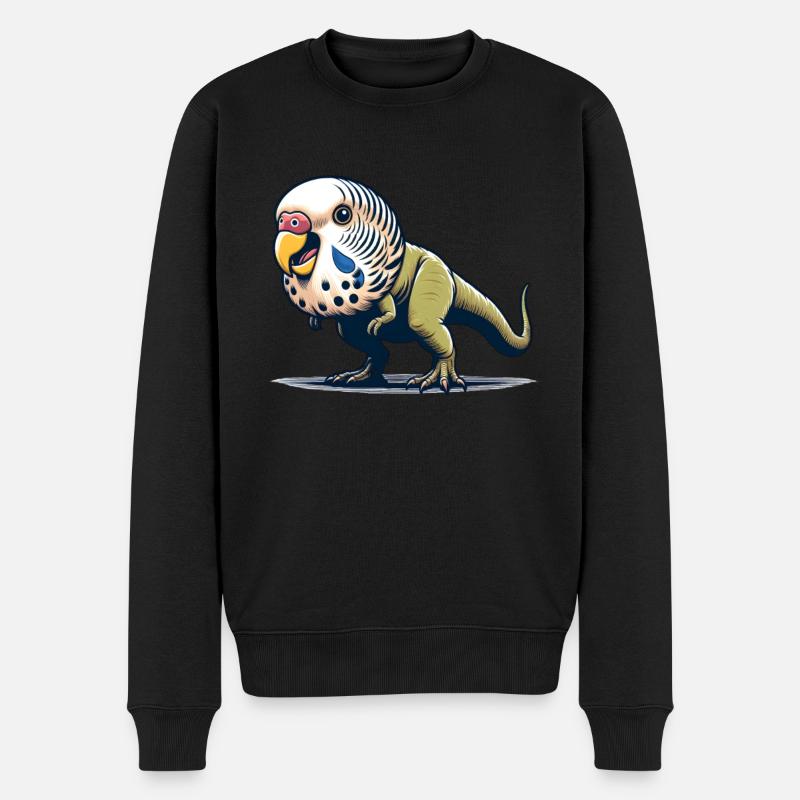 Wellensittich T-Rex - Männer Premium Bio Pullover - Schwarz