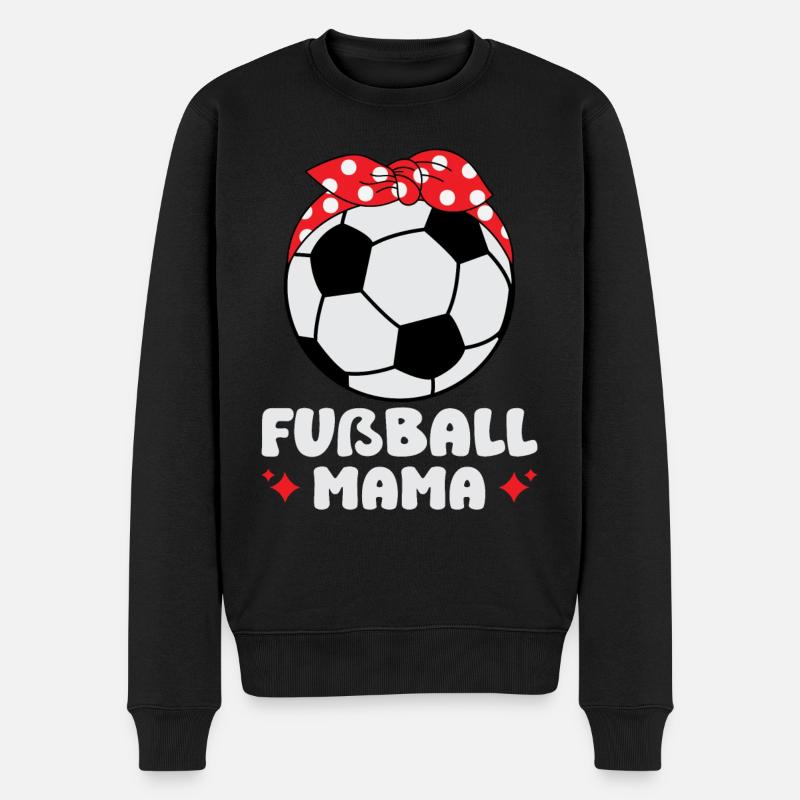 Fußball Mama - Männer Premium Bio Pullover - Schwarz