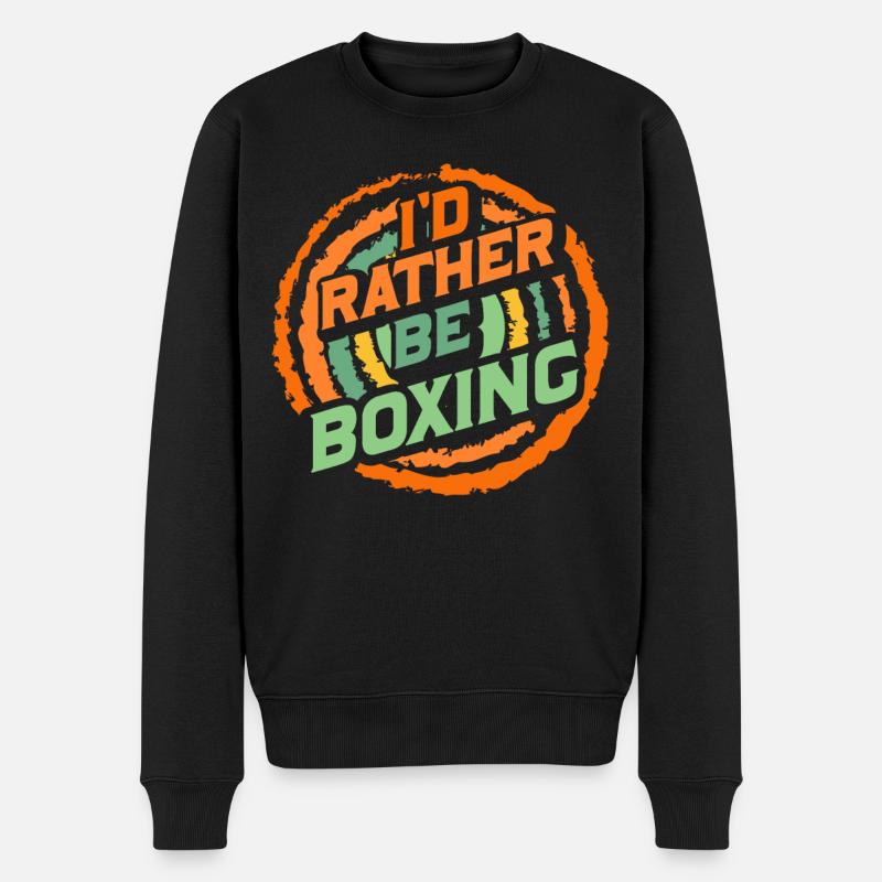 Ich würde lieber boxen - Männer Premium Bio Pullover - Schwarz