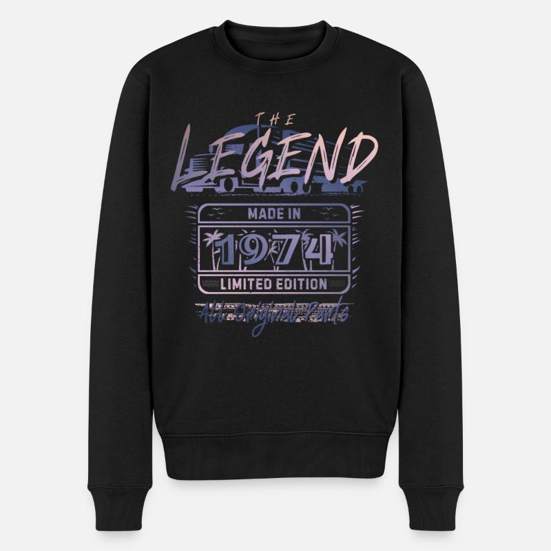 The Legend Made in 1974 Limited Edition - Männer Premium Bio Pullover - Schwarz