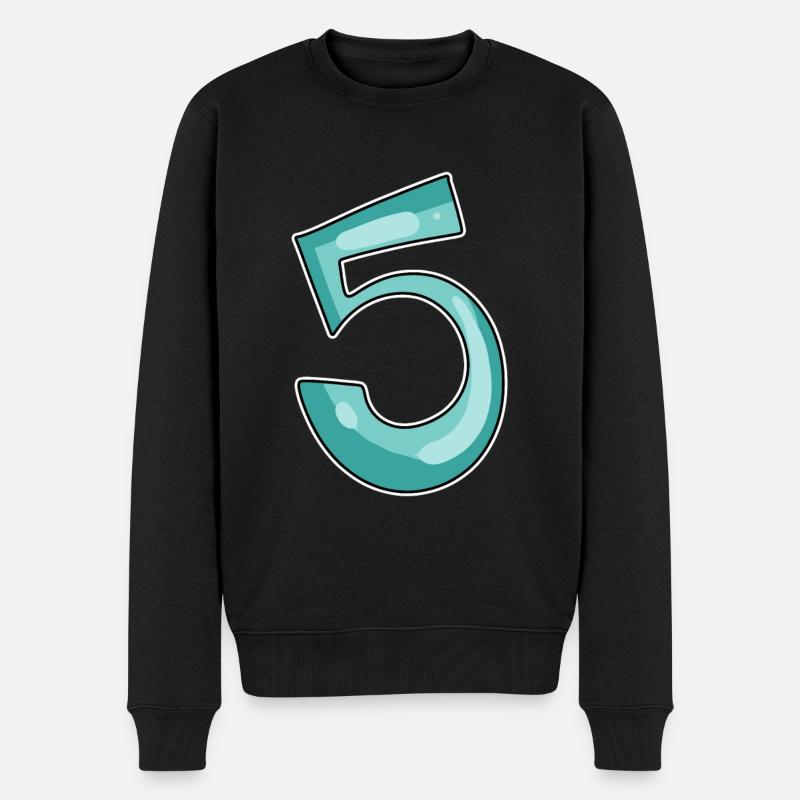 5 Nombre - Pull Premium bio Homme - noir