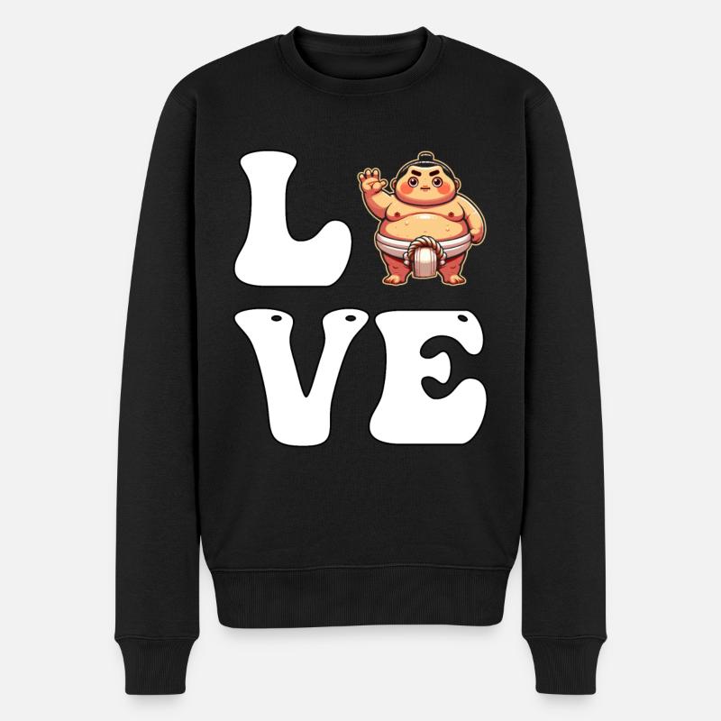 Sumo-Liebe - Männer Premium Bio Pullover - Schwarz