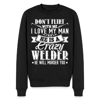 Welder My Man Is A Crazy Welder - Men's Premium Organic Jumper - black - Front - Nico (187cm)