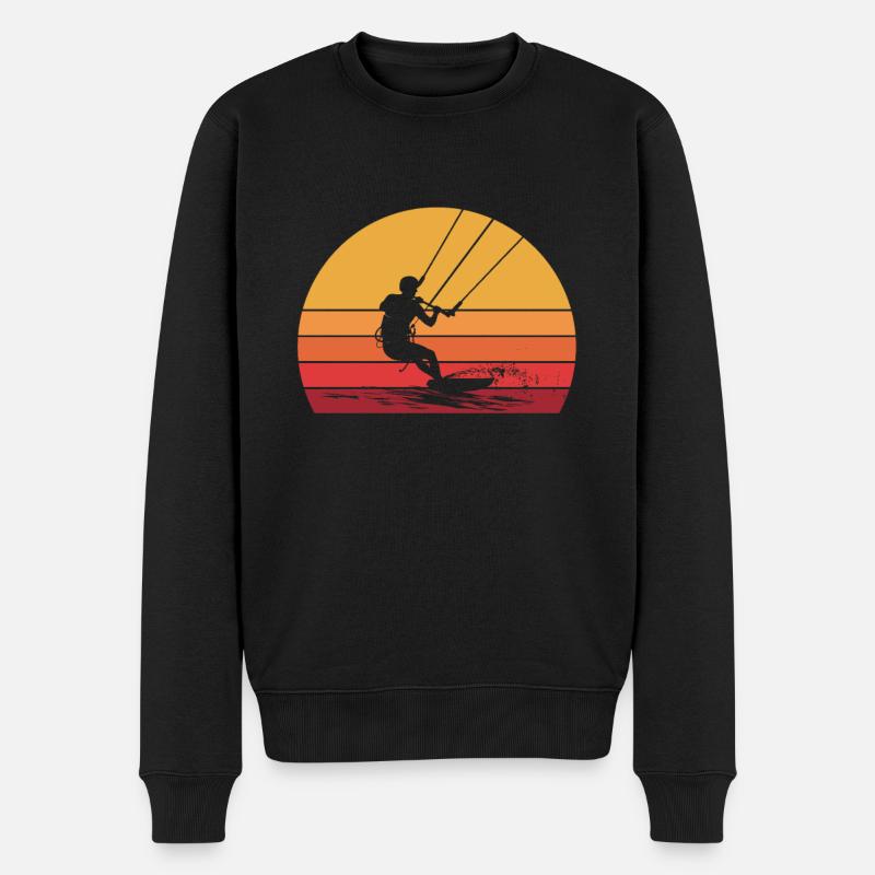Kitesurfing kiteboarding lover - Männer Premium Bio Pullover - Schwarz