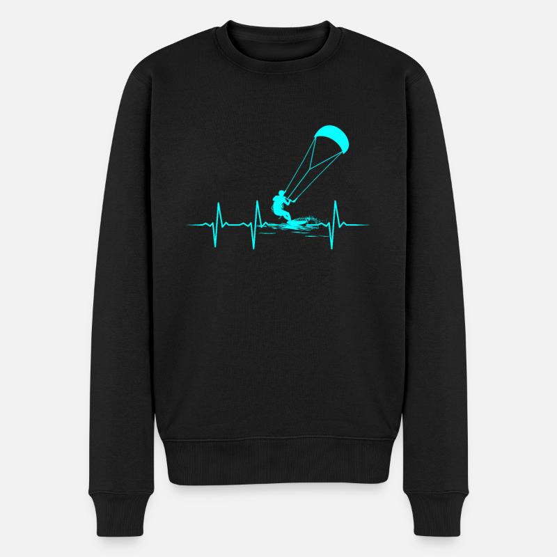 Kitesurfing kiteboarding lover - Männer Premium Bio Pullover - Schwarz