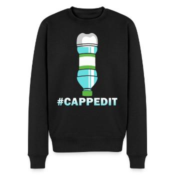Bottle Flip #Cappedit - Männer Premium Bio Pullover - Schwarz - Vorne - Nico (187cm)
