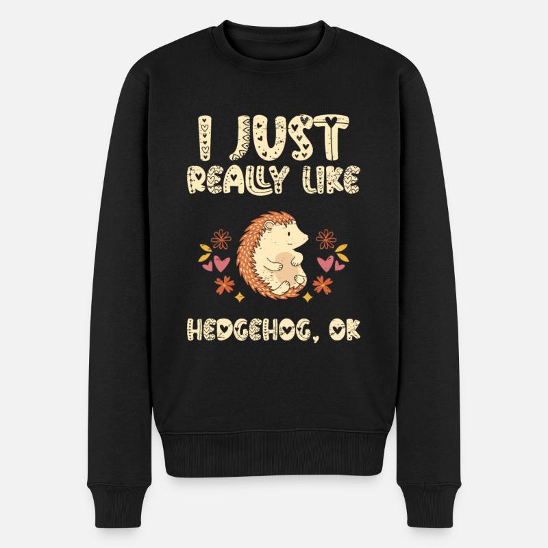 J’aime vraiment Hedgehog Ok - Pull Premium bio Homme - noir