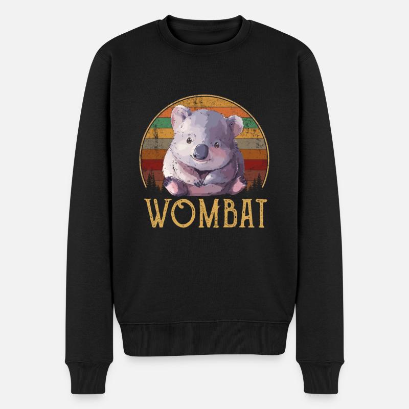 wombat Aussie australian wombat - Männer Premium Bio Pullover - Schwarz