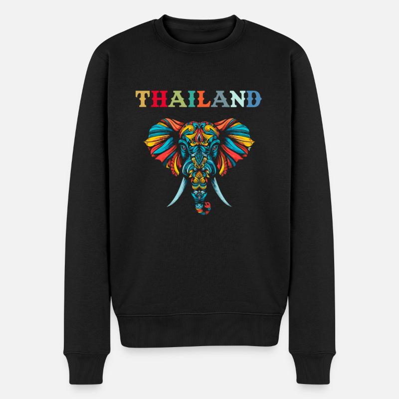 Éléphant Thaïlande - Pull Premium bio Homme - noir