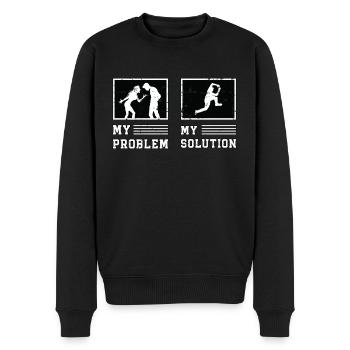 Amateur de parkour Mon problème Mon pictogramme Papa Maman - Pull Premium bio Homme - noir - Devant - Nico (187cm)