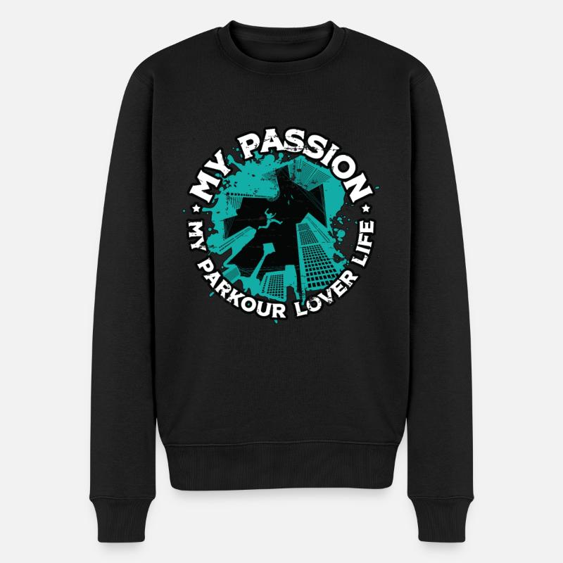 Amateur de Parkour Ma Passion Mon Parkour Freerunning - Pull Premium bio Homme - noir