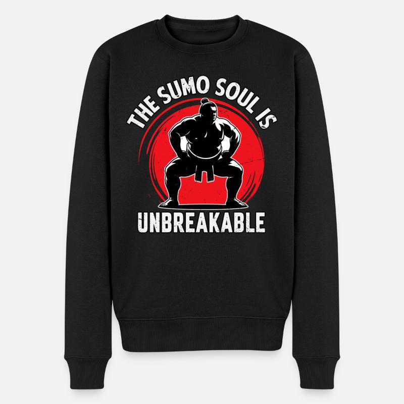 Die Sumo-Seele ist unzerbrechlich - Männer Premium Bio Pullover - Schwarz