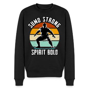 Sumo Starker Geist Kühn - Männer Premium Bio Pullover - Schwarz - Vorne - Nico (187cm)