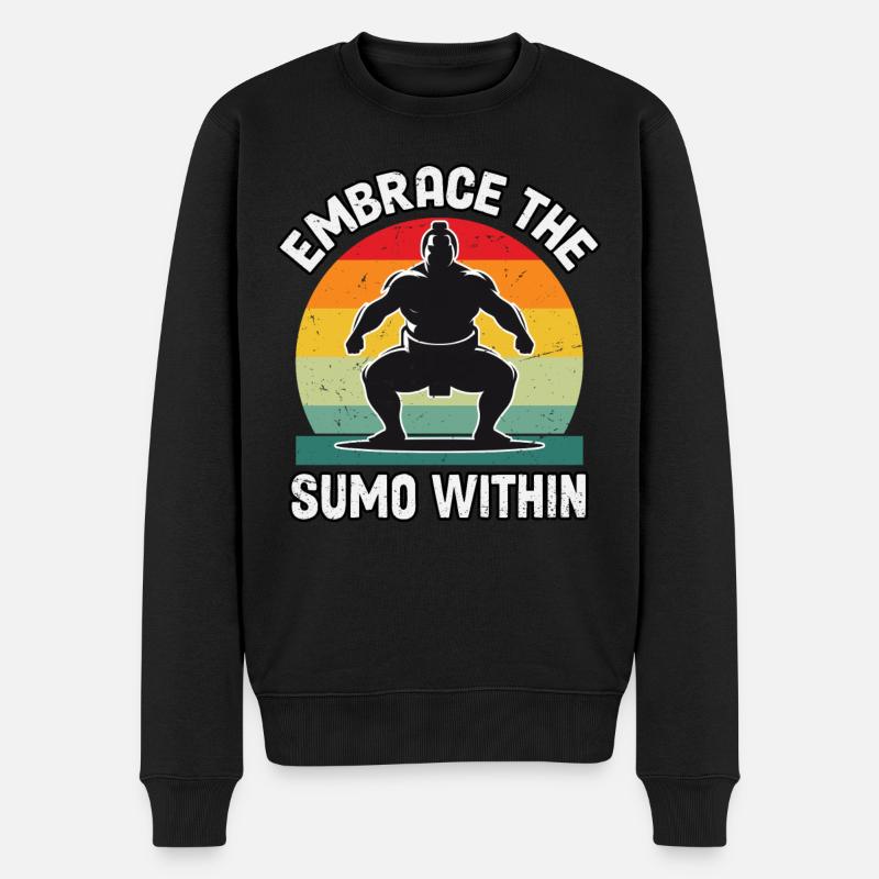 Umarme den Sumo in dir - Männer Premium Bio Pullover - Schwarz